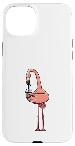 Flamingo Entspannen Niedliche Exotische Vögel Urlaub Hülle für iPhone 15 Plus von Niedlicher Flamingo Exotische Silhouette Tiere