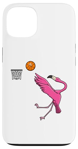 Niedlicher Basketball spielender Flamingo Exotische Vögel Hülle für iPhone 13 von Niedlicher Flamingo Exotische Silhouette Tiere