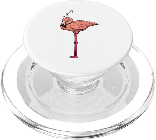 Niedlicher Flamingo Schlafen Faul Müde Montag PopSockets PopGrip für MagSafe von Niedlicher Flamingo Exotische Silhouette Tiere