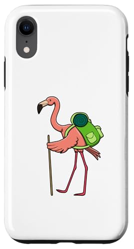 Niedlicher Flamingo Wandern Hobby Sport Berge Hülle für iPhone XR von Niedlicher Flamingo Exotische Silhouette Tiere