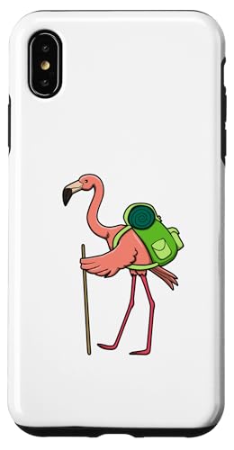 Niedlicher Flamingo Wandern Hobby Sport Berge Hülle für iPhone XS Max von Niedlicher Flamingo Exotische Silhouette Tiere