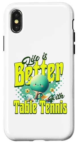 Hülle für iPhone X/XS Niedlicher Superheld Tischtennis Super Ping-Pong Held von Niedlicher Helden Tischtennisschläger