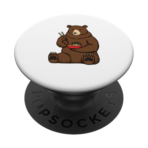 Bär isst Ramen Dschungeltier Japanisches Essen PopSockets Klebender PopGrip von Niedliches Hobby Wildtiere Dschungeltiere