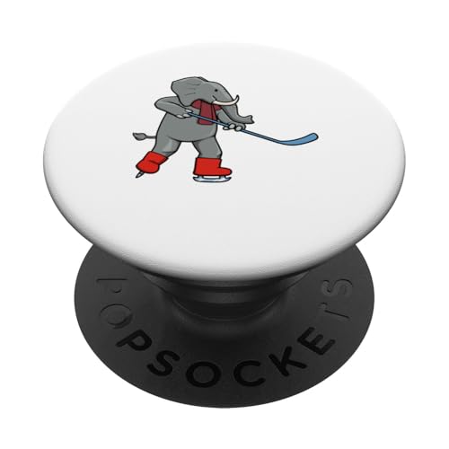 Elefant Spielen Eishockey Hobby Sport PopSockets Klebender PopGrip von Niedliches Hobby Wildtiere Dschungeltiere