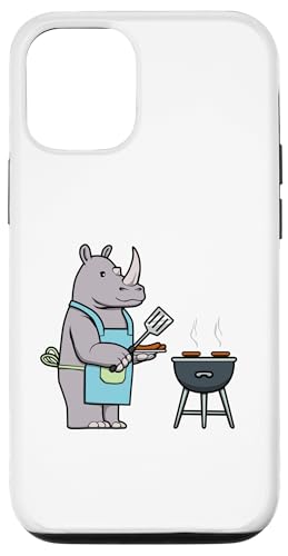 Hülle für iPhone 12/12 Pro Rhino Grill Nashorn Dschungeltiere Barbecue von Niedliches Hobby Wildtiere Dschungeltiere