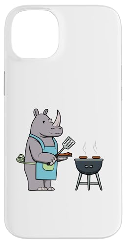 Hülle für iPhone 14 Plus Rhino Grill Nashorn Dschungeltiere Barbecue von Niedliches Hobby Wildtiere Dschungeltiere