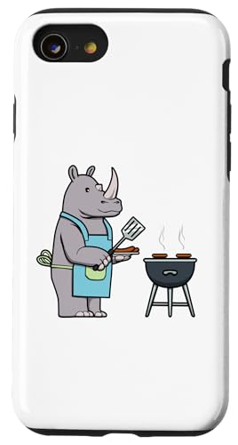 Hülle für iPhone SE (2020) / 7 / 8 Rhino Grill Nashorn Dschungeltiere Barbecue von Niedliches Hobby Wildtiere Dschungeltiere