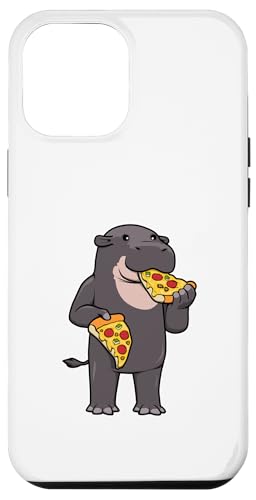 Hülle für iPhone 12 Pro Max Zwergflusspferd, das Pizza isst, Wildtiere von Niedliches Nilpferd Waldtier Zitate