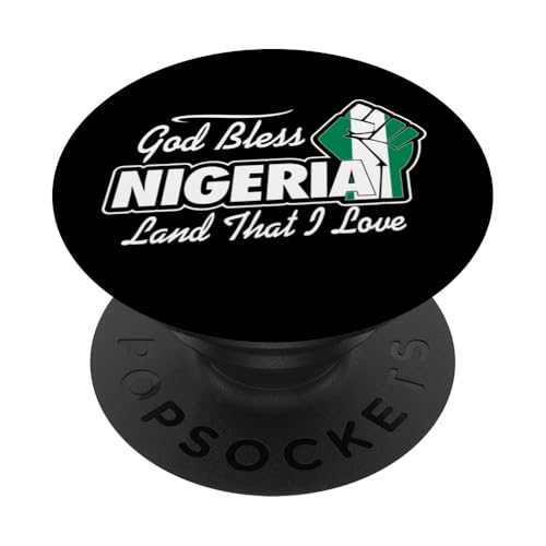 Gott segne Nigeria Land, das ich liebe, mit nigerianischer Flagge PopSockets mit austauschbarem PopGrip von Nigeria Teez