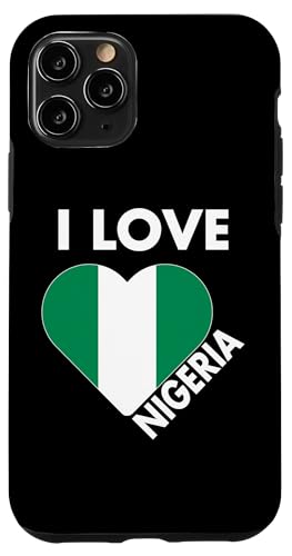 Hülle für iPhone 11 Pro Ich liebe Nigeria mit nigerianischer Flagge in einem Herzen nigerianischer Stolz von Nigeria Teez