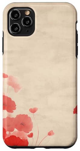 Hülle für iPhone 11 Pro Max Mohnlandschaft, Blumenblüten-Pflanze von Night Sky Pattern Lover