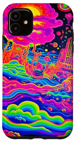 Hülle für iPhone 11 Psychedelische lila Malerei von Night Sky Pattern Lover