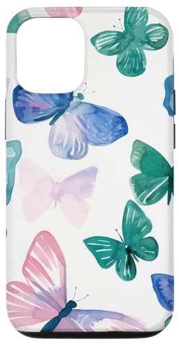 Hülle für iPhone 14 Pro Schmetterlingsmuster Wirbellose Malerei Blüte von Night Sky Pattern Lover