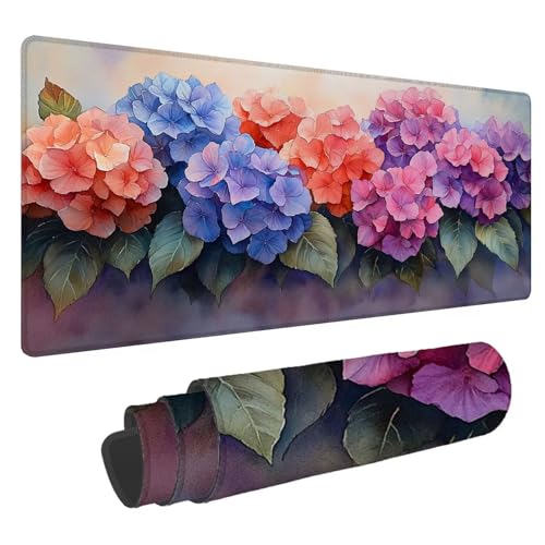 Mousepad 1200x600x3mm XXL Farbe Gaming Mauspad Blumen Mouse Pad Groß Wasserdicht Glatte Oberfläche Schreibtischunterlage, mit Genähten Kanten Mauspads, für Büro und Zuhause Schreibtisch Geschenk N-780 von Nigsnxng