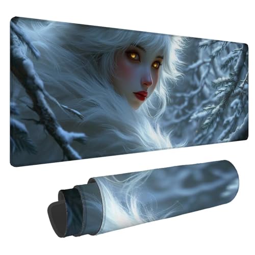 Mousepad 1600x800x3mm XXL Hübsch Gaming Mauspad Fee Mouse Pad Groß Wasserdicht Glatte Oberfläche Schreibtischunterlage, mit Genähten Kanten Mauspads, für Büro und Zuhause Schreibtisch Geschenk N-664 von Nigsnxng