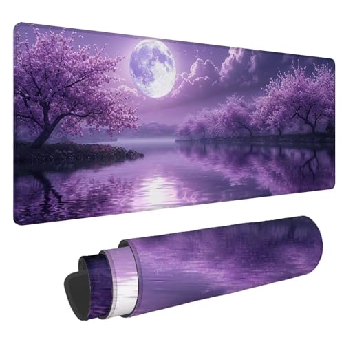 Mousepad 1600x800x3mm XXL Mond Gaming Mauspad Baum Mouse Pad Groß Wasserdicht Glatte Oberfläche Schreibtischunterlage, mit Genähten Kanten Mauspads, für Büro und Zuhause Schreibtisch Geschenk N-460 von Nigsnxng