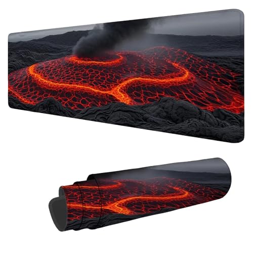 Mousepad 1600x800x3mm XXL Schwarz Gaming Mauspad Rot Mouse Pad Groß Wasserdicht Glatte Oberfläche Schreibtischunterlage, mit Genähten Kanten Mauspads, für Büro und Zuhause Schreibtisch Geschenk N-374 von Nigsnxng