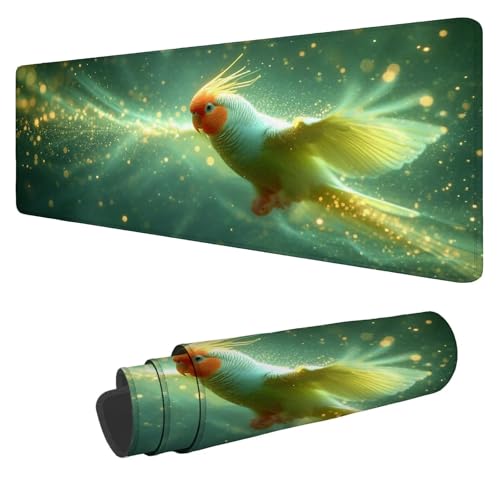 Mousepad 1600x800x3mm XXL Tier Gaming Mauspad Papagei Mouse Pad Groß Wasserdicht Glatte Oberfläche Schreibtischunterlage, mit Genähten Kanten Mauspads, für Büro und Zuhause Schreibtisch Geschenk N-534 von Nigsnxng