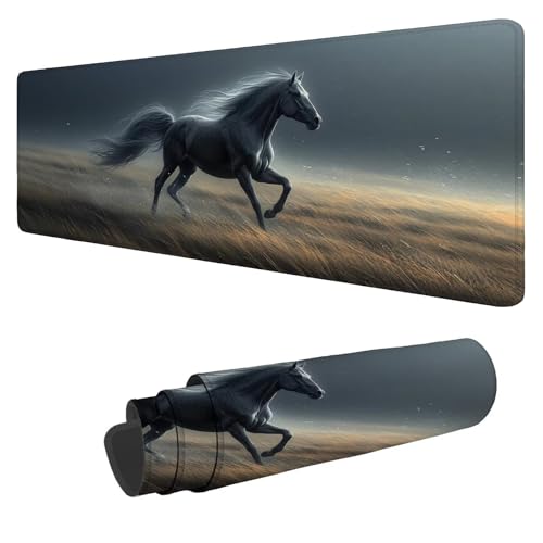 Mousepad 1600x800x3mm XXL Tier Gaming Mauspad Pferd Mouse Pad Groß Wasserdicht Glatte Oberfläche Schreibtischunterlage, mit Genähten Kanten Mauspads, für Büro und Zuhause Schreibtisch Geschenk N-81 von Nigsnxng