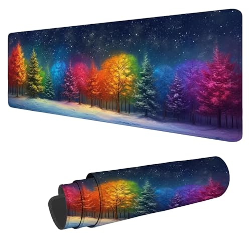 Mousepad 800x300x3mm XXL Farbe Gaming Mauspad Wald Mouse Pad Groß Wasserdicht Glatte Oberfläche Schreibtischunterlage, mit Genähten Kanten Mauspads, für Büro und Zuhause Schreibtisch Geschenk N-206 von Nigsnxng