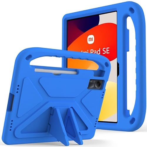 Nikaque Kinder-Schutzhülle für Xiaomi Redmi Pad SE 11 Zoll (2023), EVA-Schaum, leicht, stoßfest, robust, Tablet-Abdeckung mit Griff und Ständer für Kinder, Blau von Nikaque