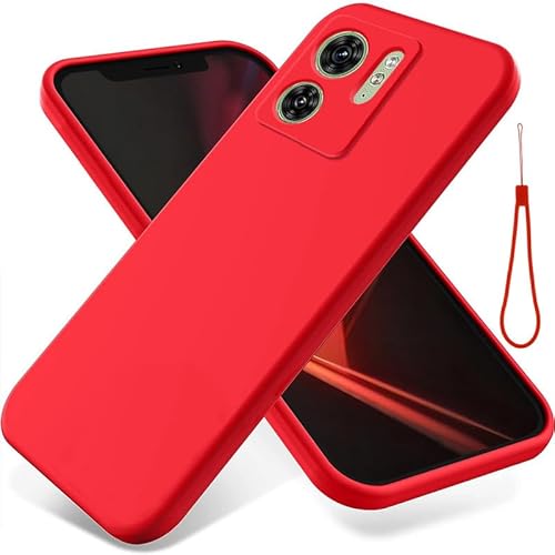 Nikaque Schutzhülle für Motorola Moto Edge 40 5G, Flüssigsilikon, schmale Passform, stoßfest, weiche Gel-Gummi-Hülle, kompatibel mit Motorola Moto Edge 40 5G, Rot von Nikaque