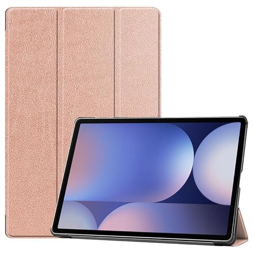 Tablet-Hülle für Samsung Galaxy S10 Plus 12,4 Zoll 2024 Hülle, Trifold Stand Cover mit Stifthalter, Auto Sleep/Wake, Weiche PU Leder Rückseite, Schlanke, leichte Schutzhülle, Gold von Nikaque