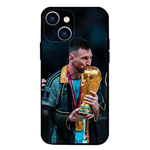 ZERMU Schutzhülle für iPhone 13, 15,5 cm (6,1 Zoll), Motiv: Löwe %l Mess%i, Super-Fußball-Starspieler, modischer Vollschutz, weiches Silikon, TPU, Stoßdämpfung, Stoßfängerhülle, Argentinien-10-Flagge von Nikitea