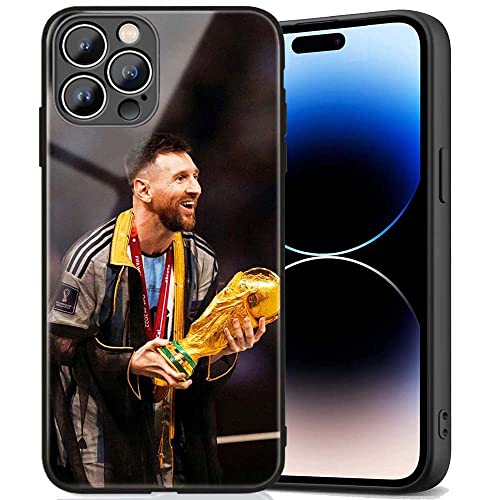 ZERMU Schutzhülle für iPhone 14 Pro Max, weich, stoßfest, Kristall-Acryl, vollständiger Schutz, TPU-Stoßdämpfung, Stoßfängerabdeckung, Sportlöwe %l Mess%i Soccer-10-Argentinien-Flagge von Nikitea