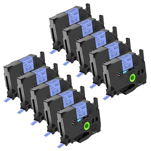 NineLeaf 10 Packung Ersatz für Brother P-Touch TZe-521 TZe521 TZ521 AZe 9mm 0.35'' Bänder Laminiertes Schwarz auf Blau Schriftband für Ptouch PT-D200 D450 D400VP D400 E300 E100 Beschriftungsgerät NineLeaf 10 Packung Ersatz für Brother P-Touch TZe-521 TZe521 TZ521 AZe 9mm 0.35'' Bänder Laminiertes Schwarz auf Blau Schriftband für Ptouch PT-D200 D450 D400VP D400 E300 E100 Beschriftungsgerät von NineLeaf