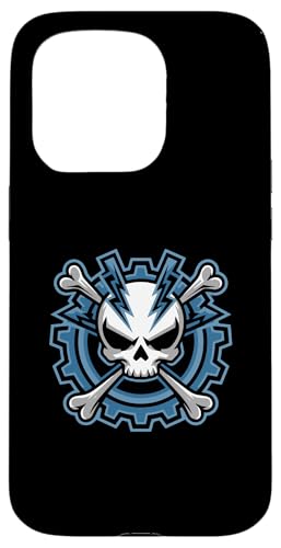 Hülle für iPhone 15 Pro Rock Skull Cooler Biker-Stil 03 von Nineblack