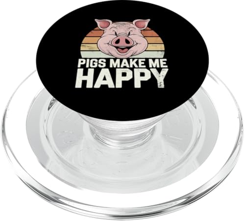 Schweine machen mich glücklich lustiges Schwein 03 PopSockets PopGrip für MagSafe von Nineblack