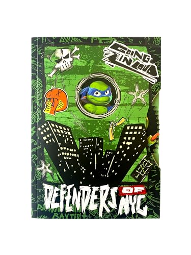 Ninja Turtles Thumbs up TMNT DIN A5 Notizbuch mit drehbarer Scheibe, 120 linierte Seiten, Als Notizbuch oder Tagebuch, Offizielles Merch von Thumbs Up