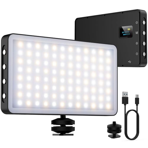 NinkBox LED Video Licht Videoleuchte Kamera 96 dimmbare LEDs 3000K-6500K, CRI 95+, tragbare Fotolicht für DSLR-Camcorder, Fotografie, eingebauter 4000mAh Akku und USB-Ladegerät von NinkBox