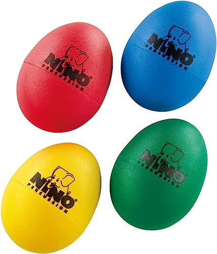 Nino Percussion Egg Shaker Assortment – 4 Rasseleier für Kinder ab 3 Jahren – Musikinstrument – Geschenkidee - Kunststoff, Mehrfarbig (NINOSET540) von Nino Percussion