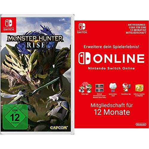 Monster Hunter Rise - [Nintendo Switch] + Nintendo Switch Online Mitgliedschaft - 12 Monate | Switch Download Code von Nintendo