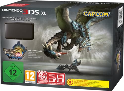 Nintendo 3DS XL - Konsole, schwarz + Monster Hunter 3 Ultimate (vorinstalliert) von Nintendo