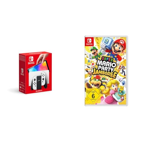 Nintendo Switch-Konsole (OLED-Modell) Weiß + Super Mario Party Jamboree von Nintendo