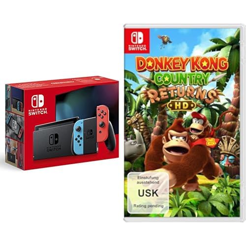 Nintendo Switch-Konsole Neon-Rot/Neon-Blau & Donkey Kong Country Returns HD von Nintendo