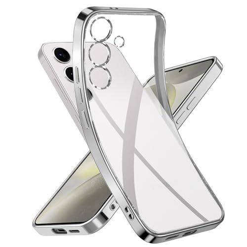 Niphabe Handyhülle für Samsung Galaxy S24 5G Hülle, Niemals Gelb Ultra Dünn Crystal Clear Schutzhülle Weiches Silikon Stoßfest Case Kompatibel mit Samsung Galaxy S24 6.2'' -Silver von Niphabe