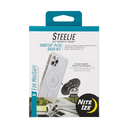 Nite Ize Steelie Orbiter Plus Dash Kit, kompatibel mit MagSafe Autohalterung für iPhone 12, 13, Pro Max, Mini von Nite Ize