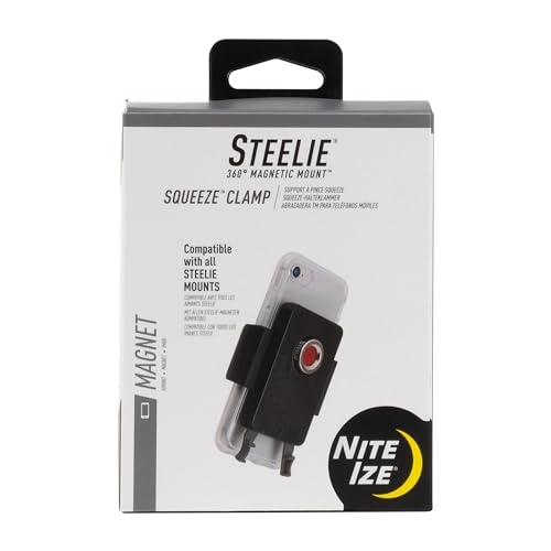 Nite Ize Steelie Squeeze Clamp, Magnetic Phone Holder For Dash/Vent/Windshield, Compatible With MagSafe iPhone 12 Pro Max/Mini/Galaxy/Edge/Google Pixel and more von Nite Ize