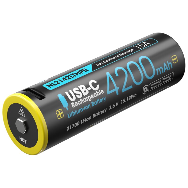 Nitecore Li-Ion Akku Typ 21700 NL2142LTHPR 3,6V 4200mAh USB-C von Nitecore