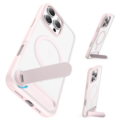 Niunisi für iPhone 16 Pro Max Hülle mit Ständer, Kompatibel mit Mag-Safe Adjustable Kickstand Handyhülle Magnetisch Stossfest Schutzhülle für iPhone 16 Pro Max 6.9", Rosa von Niunisi