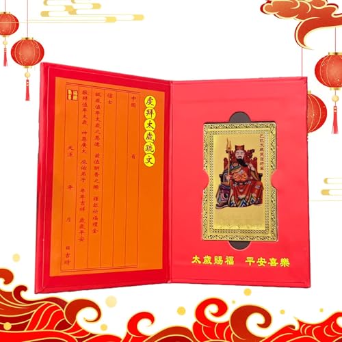 Nkmujil Glückwunschkarte Tai Sui, Feng Shui Schutzkarte, Glückwunschkarte, Glückwunschkarte, verheißungsvoller Brieftaschenanhänger, Tai Sui Unterstützung Dekoration, chinesische Schutzkarte, von Nkmujil