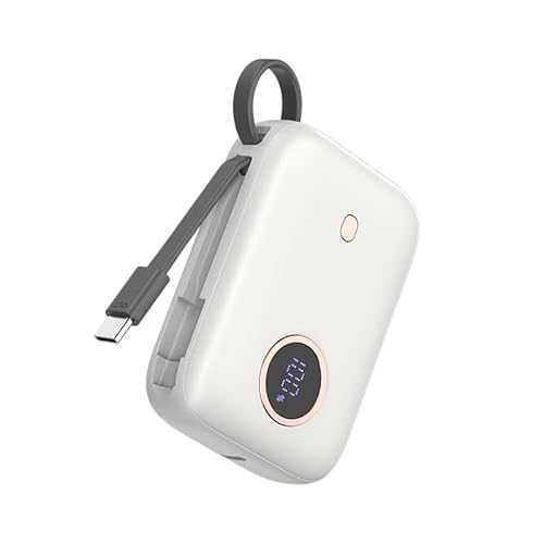 Nllosa Power Bank 10000mah, Mini Powerbank mit integriertem USB-C Kabel, 22.5W Schnellladung Kleine Akkupack für iPhone 16/15 Samsung Android und mehr von Nllosa