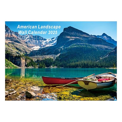 Nlrlo Wandkalender mit dicker Landschaft, Wandkalender mit Landschaft, Wandkalender 2025 des Nationalparks | Monatskalender Landschaftsgestaltung, Karton, 12 Monate, Januar 2025 von Nlrlo