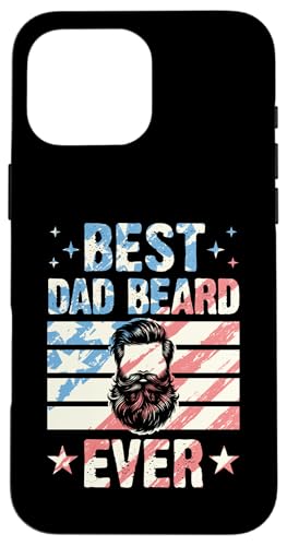 Hülle für iPhone 16 Pro Max Best Dad Beard Ever 70er Retro Vintage Style Bearded Dad von No Shave November Essentials for Dads with Beards