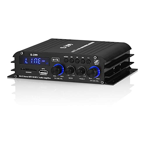 HiFi 4.0-Kanal Verstärker Bluetooth Digital Leistungsverstärker für Heim/Auto Bass Audioverstärker Amplifier von Nobsound