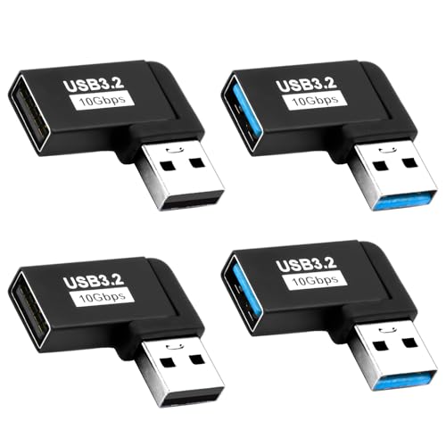 Nodcows 4 Stück USB Winkelstecker 90 Grad USB 3.2 Winkel Adapter, USB 3.2 Stecker auf Buchse Linke Winkel L-förmig Steckverbinder USB A3.2 Datenübertragung Konverter Koppler für PC, Laptop, Powerbank Nodcows 4 Stück USB Winkelstecker 90 Grad USB 3.2 Winkel Adapter, USB 3.2 Stecker auf Buchse Linke Winkel L-förmig Steckverbinder USB A3.2 Datenübertragung Konverter Koppler für PC, Laptop, Powerbank von Nodcows
